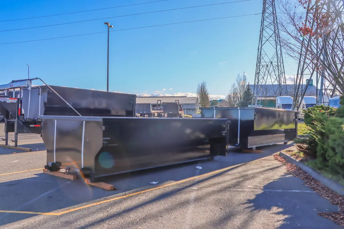 Roll-off dumpster ready for waste disposal at job site for Concrete Dumpster Rental in Kermit